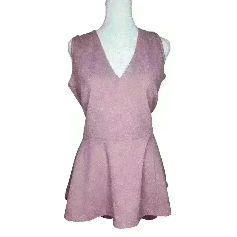 Rouge Collection women's purple sleeveless v-neck blouse size 1X